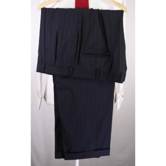 Jos A Bank Signature Navy Blue Pinstripe 2-Btn Wool Suit 50R - Picture 8 of 8